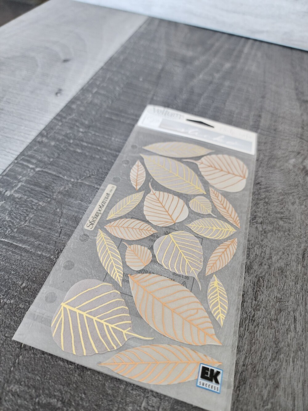 Sticko Stickers - Vellum Leaves Brown & Orange Scrapbooking RETIRED NEW #28
